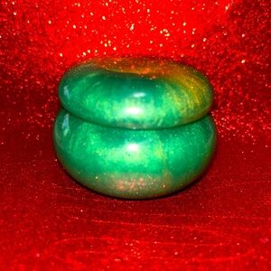 Handmade Unique Resin Mini Keepsake, Pill, Stash, Jewelry, Bead Jar Jade Design